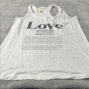 Forever 21 White Tank Top with 'Love' Graphic